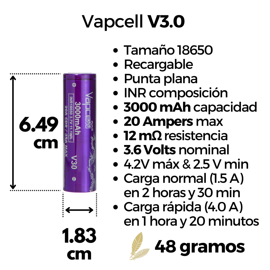 Bater A Vapcell V Mah A Pila De Litio Potente Eledelitio